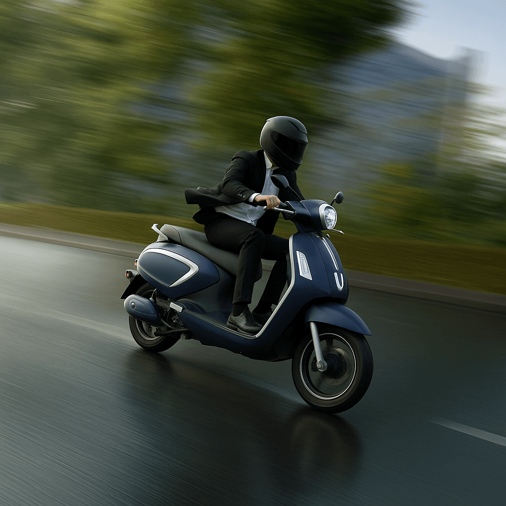 Rider on Electric Scooter